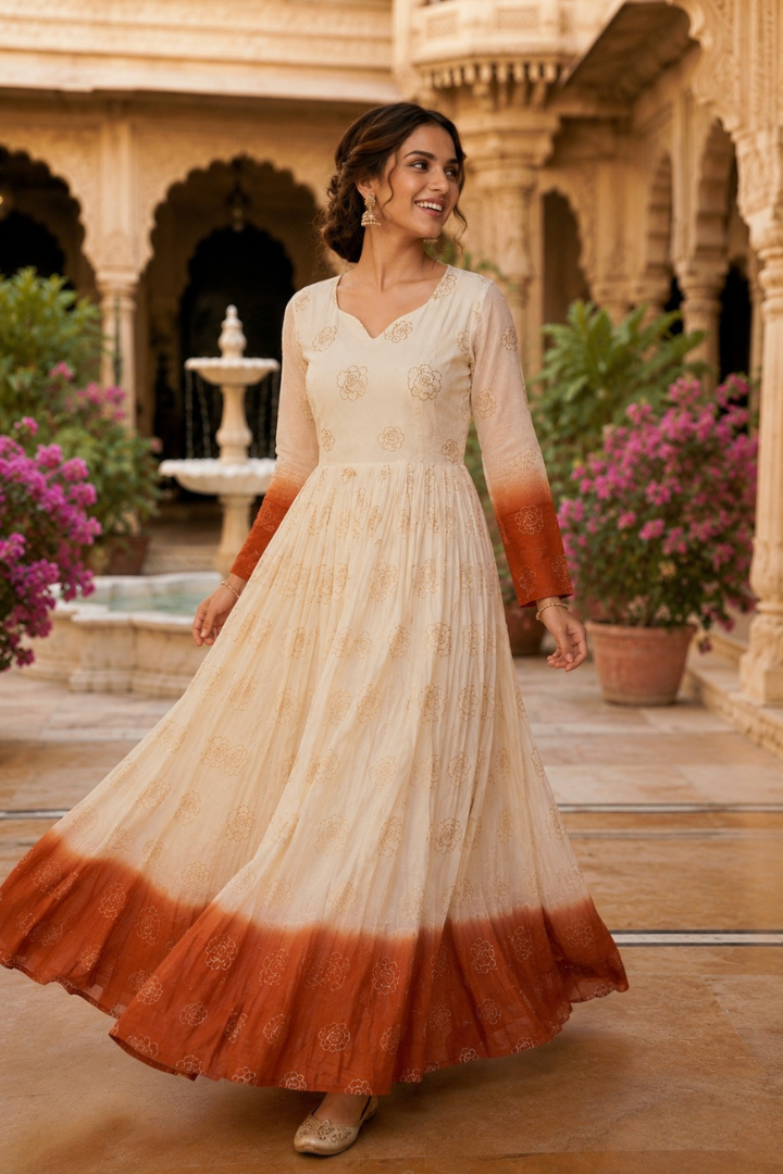 Long sleeve designer gown