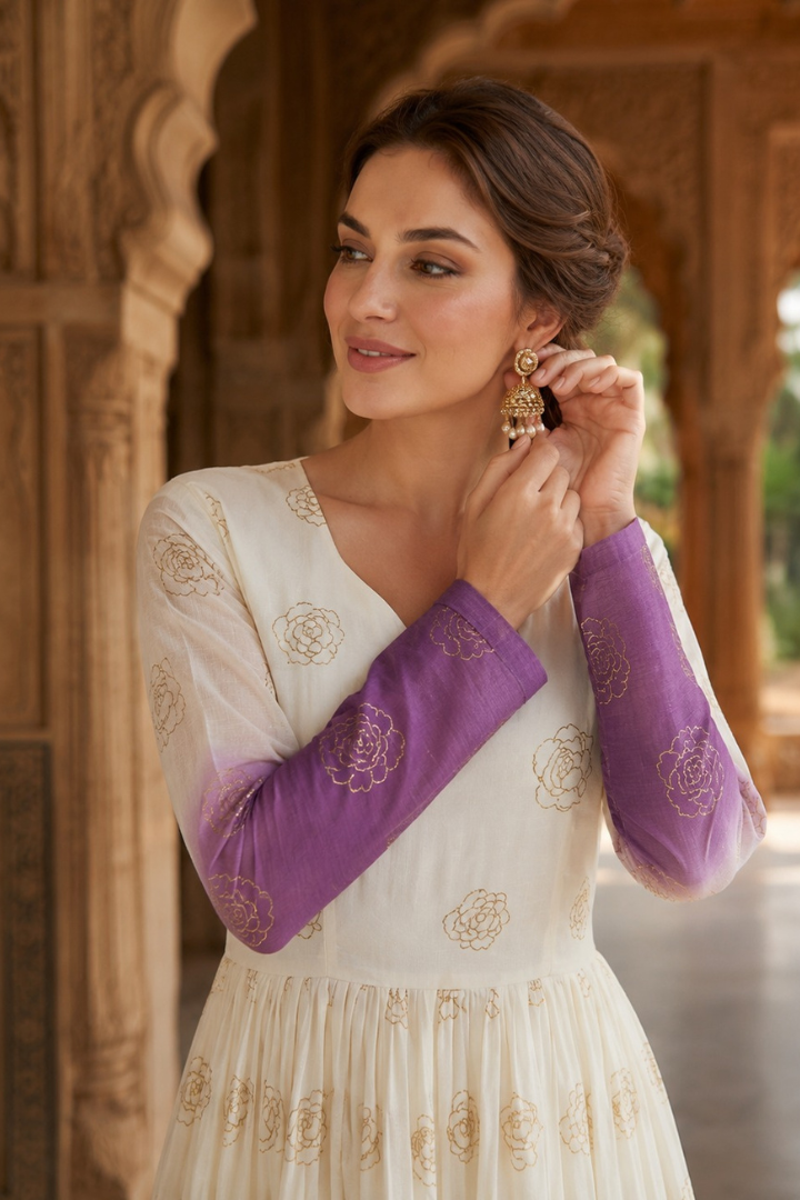 Luxury Party Wear Purple Gown