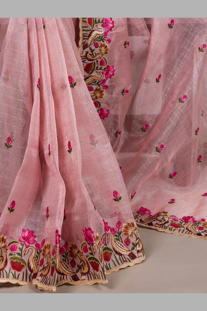 Premium Zari Kota Tissue Saree for Women