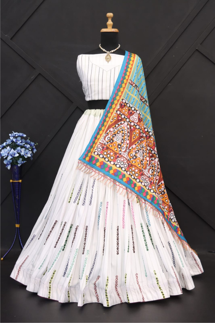 Printed Muslin Cotton Lehenga Choli