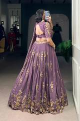 Premium Chocolate Crush Sequins Work Lehenga