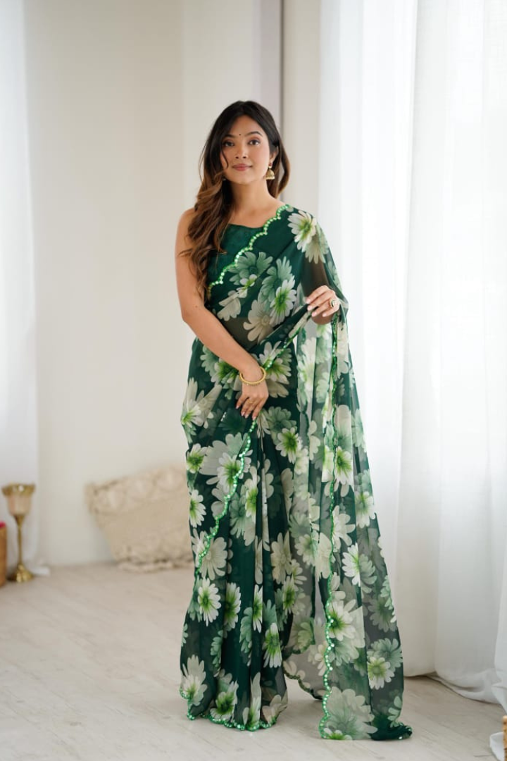 GC Printed Georgette Silk Saree