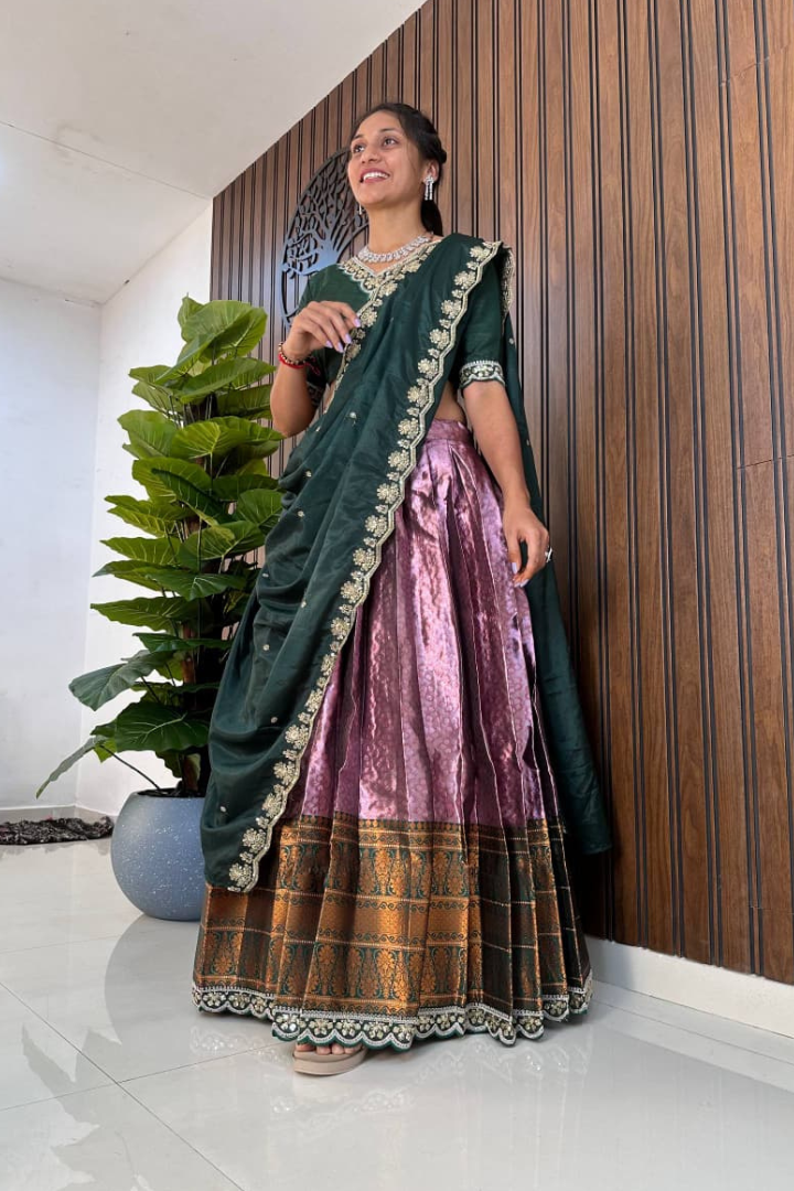 Half Saree Set in Pure Silk