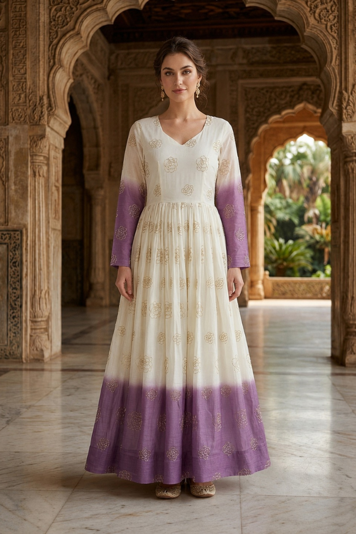 Premium Purple Designer Gown with Sequins Embroidery Work for Women