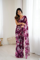 GC Printed Georgette Silk Saree