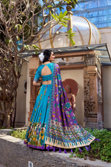 Designer Tussar Silk Lehenga Choli Set