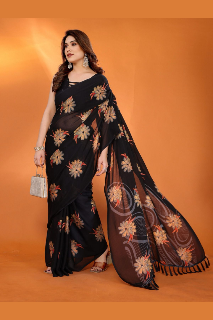 Luxurious Soft Moss Silk Fabric Saree