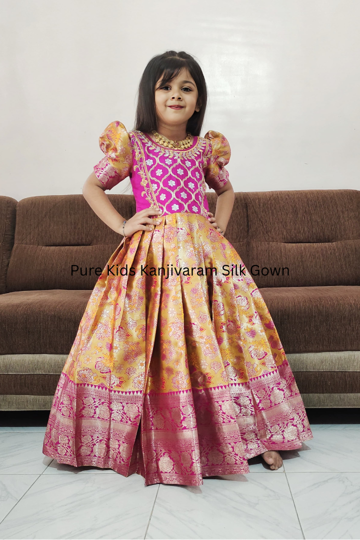 Pure Kids Kanjivaram Silk Gown