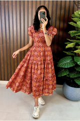 Elegant Pure Cotton Silk Frock for Women