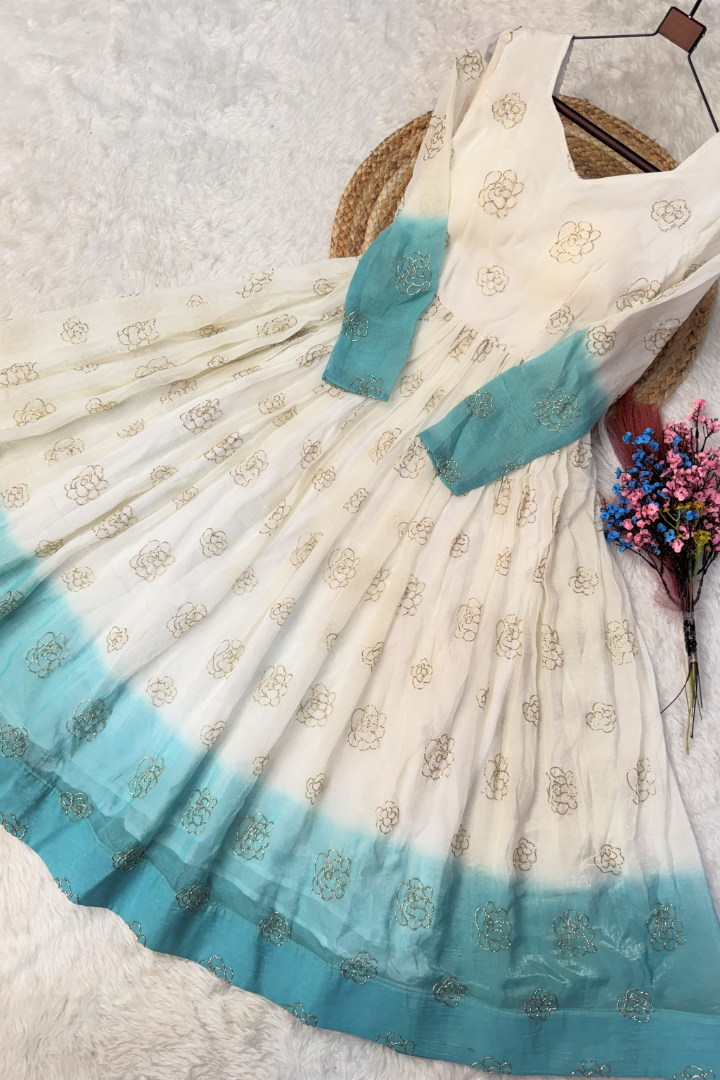 Sequins embroidered gown