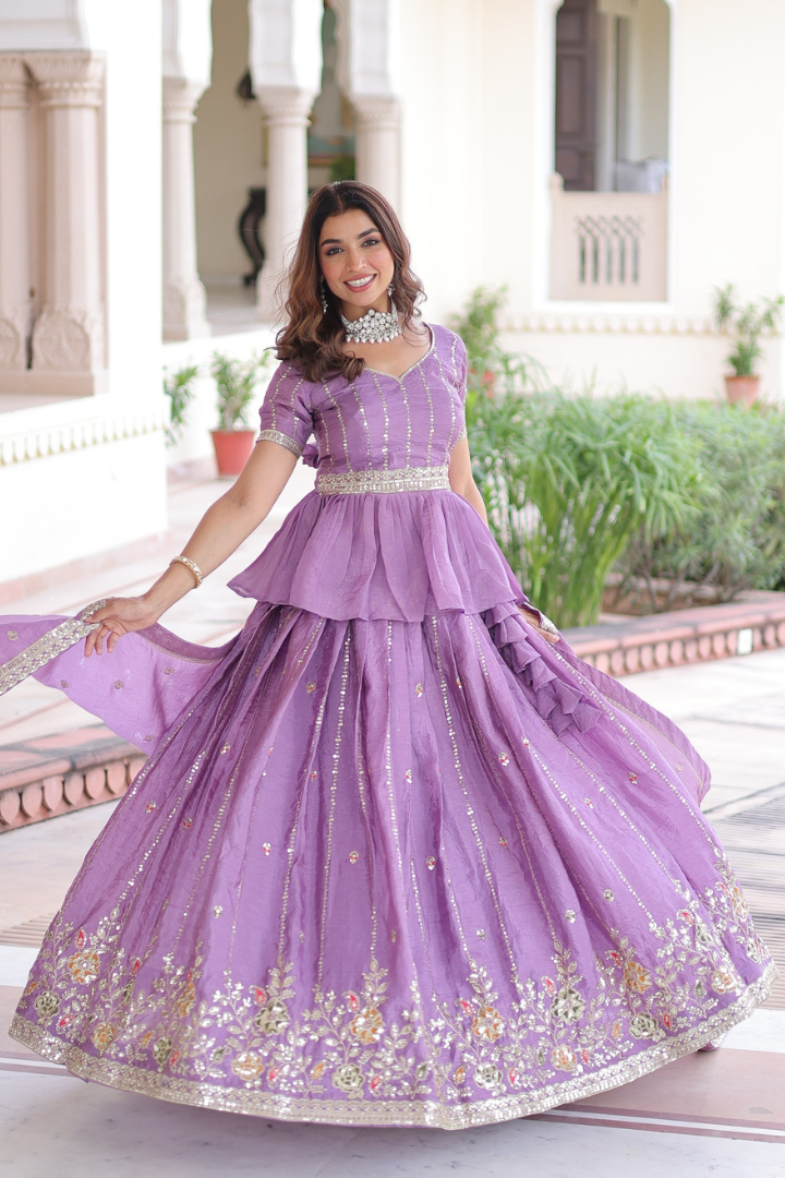 Luxurious Gold Crush Lehenga Set