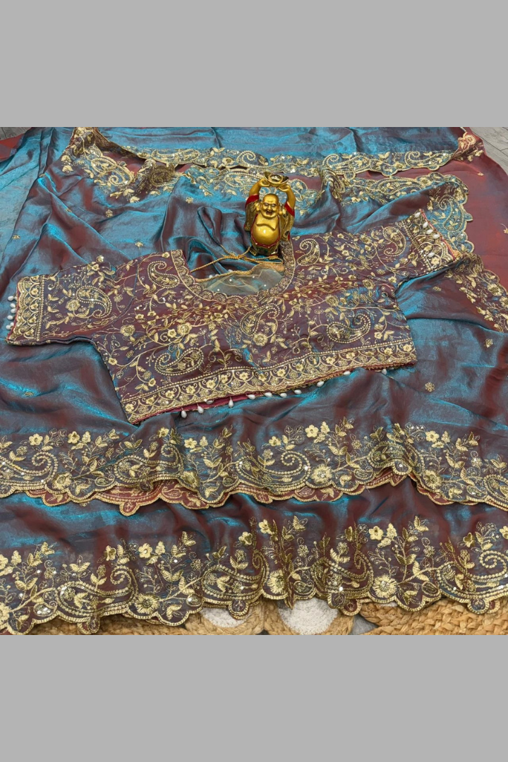 Premium Space Silk Zari Saree