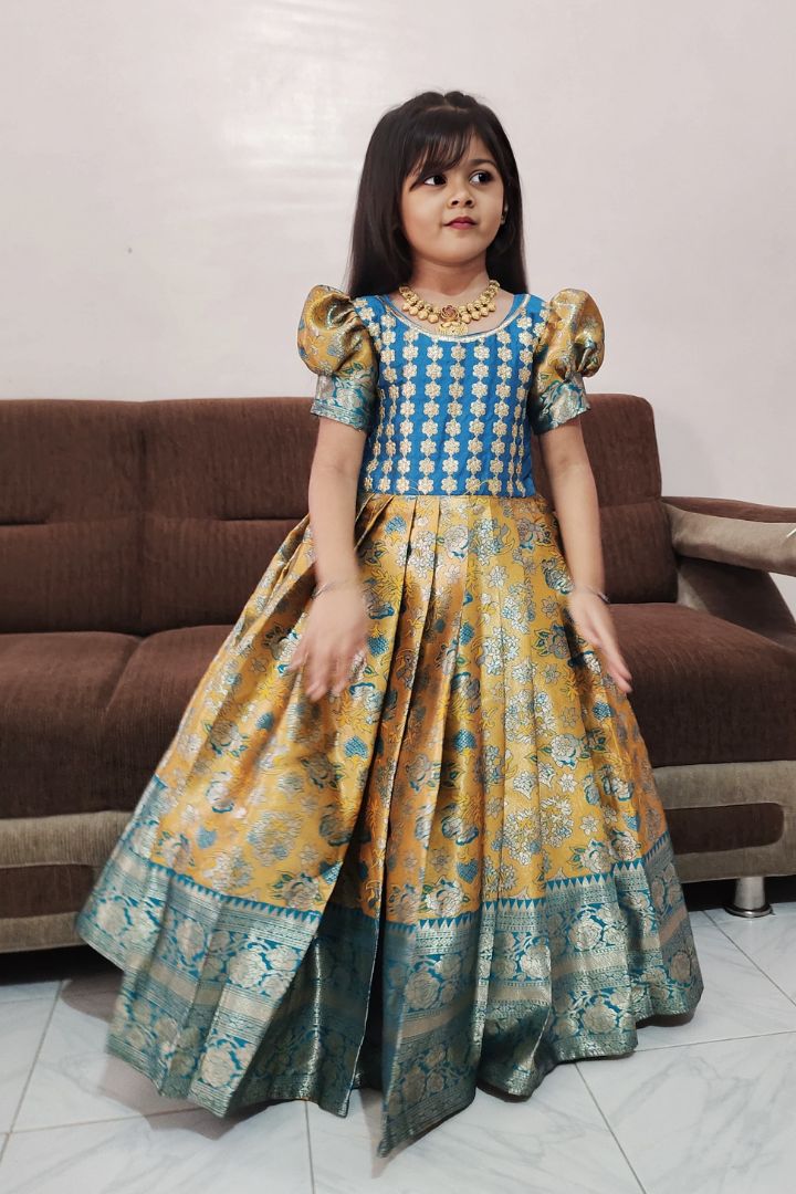 Pure Kanjivaram Silk Gown Rama