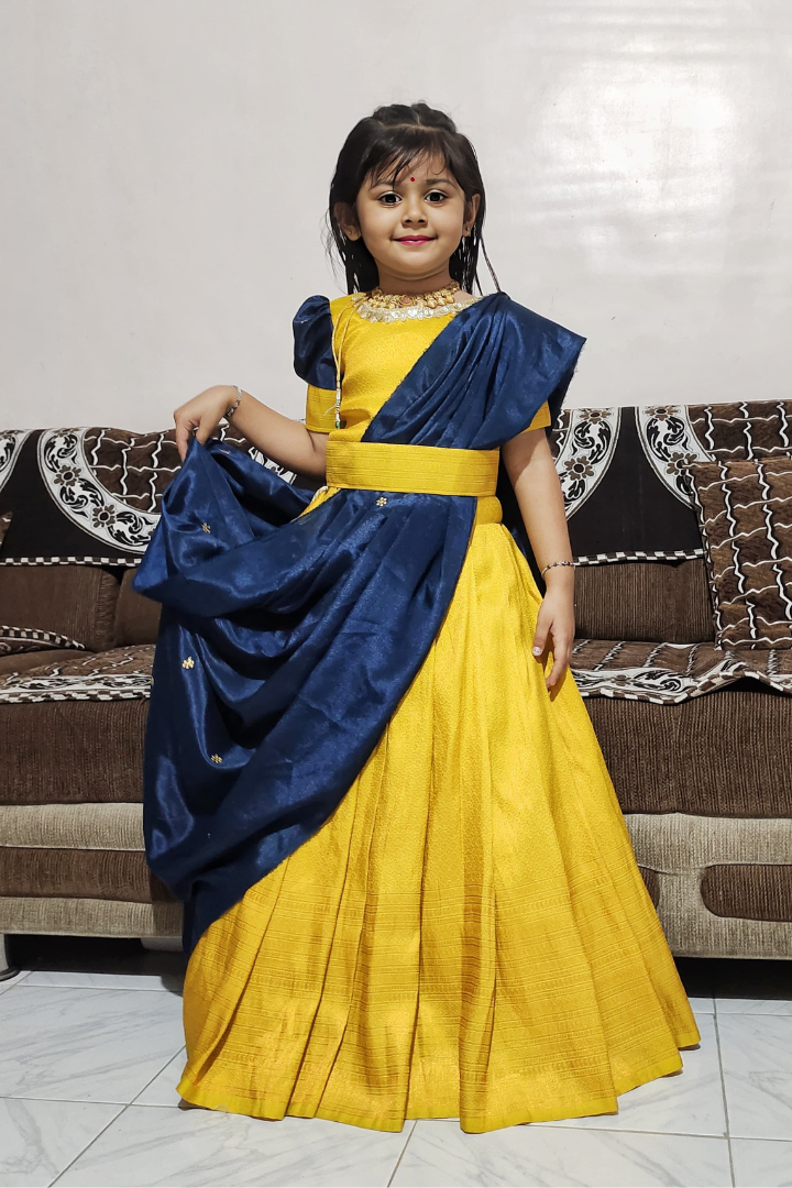 Yellow Elegant Kids Lehenga Choli Set