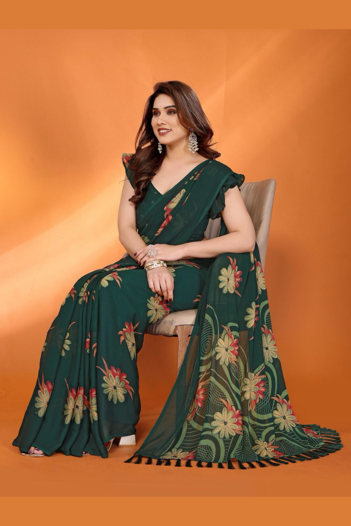 Luxurious Soft Moss Silk Fabric Saree