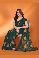 Luxurious Soft Moss Silk Fabric Saree