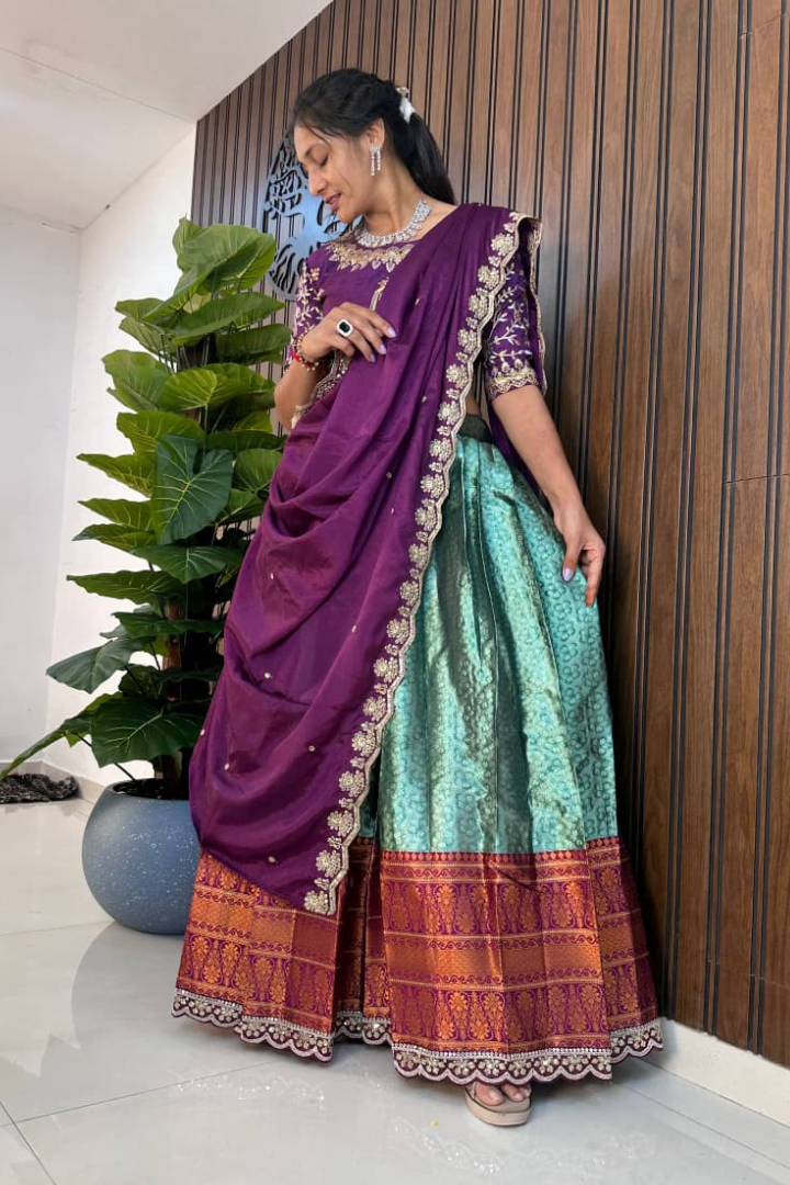 Half Saree Set in Pure Silk