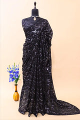 "Embroidery Sequence Work Saree for Women – Perfect Blend of Elegance & Style" - lookrange