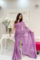 Comfortable Georgette Saree With Sequence Work