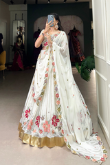 White Embroidered Lehenga Choli Set