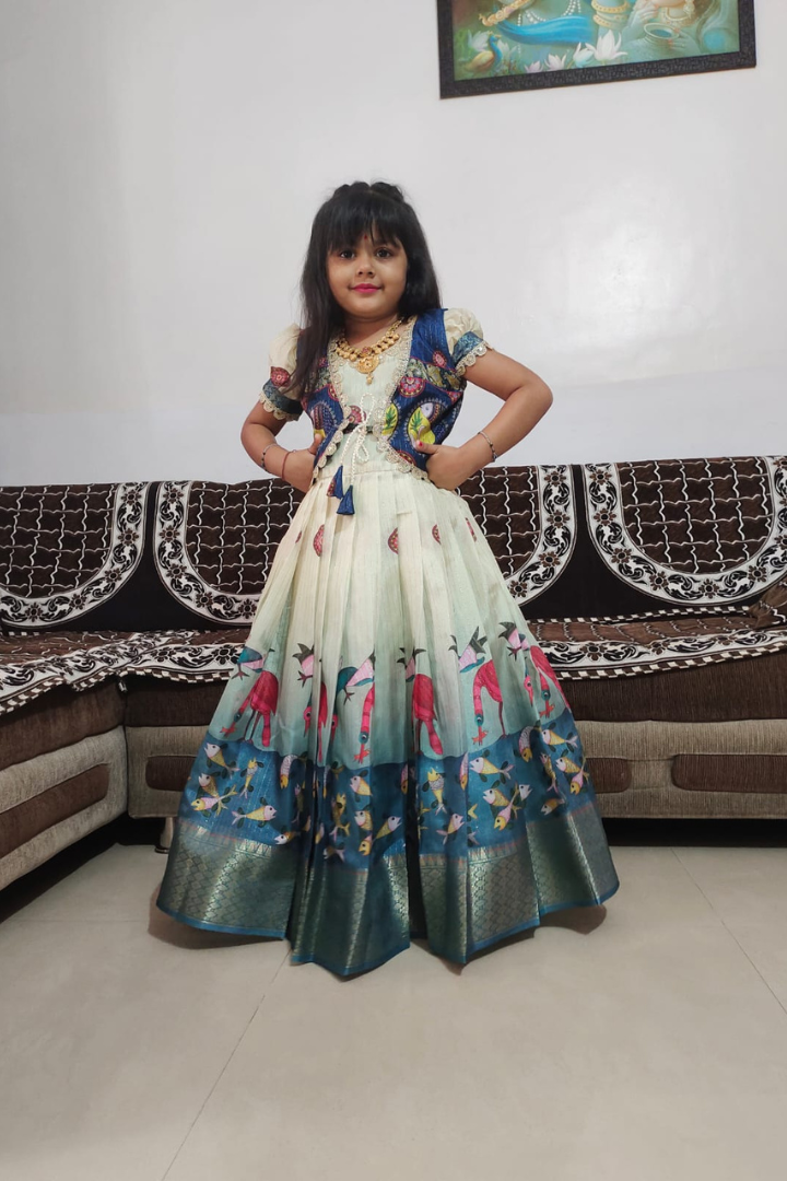 white Designer Kids Gown