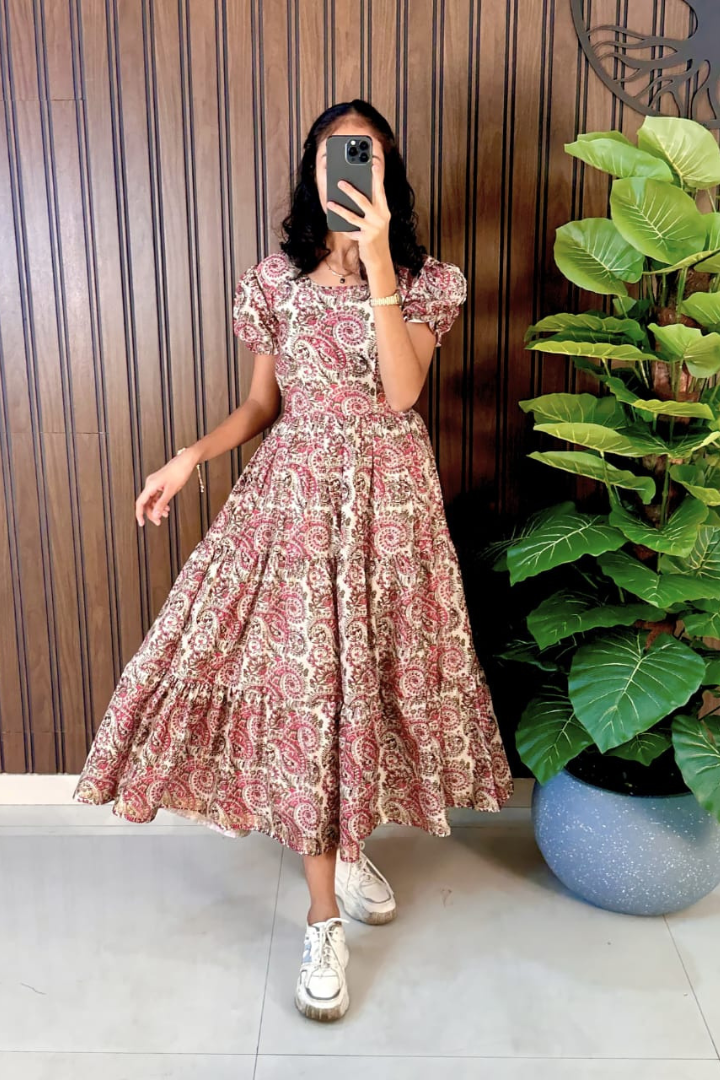 Elegant Pure Cotton Silk Frock for Women