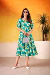 Premium Vichitra Silk Floral Frock