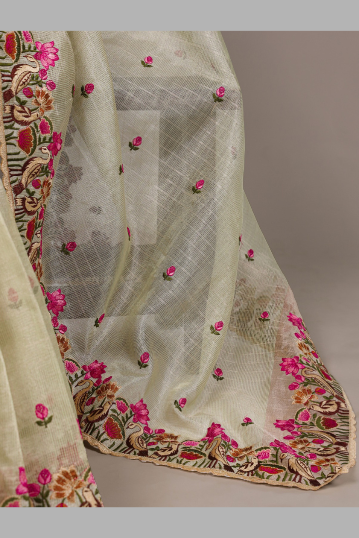 Premium Zari Kota Tissue Saree for Women