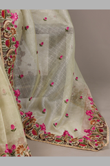 Premium Zari Kota Tissue Saree for Women