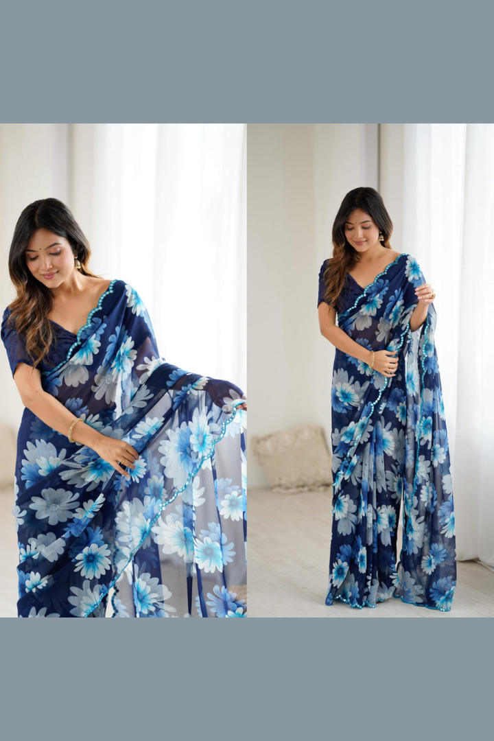 GC Printed Georgette Silk Saree