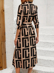 WesternStitch Geometric Elegance Belted  Dress WesternStitch