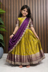 New Launching Kids Lehenga Choli – Premium Zari Weaving Work