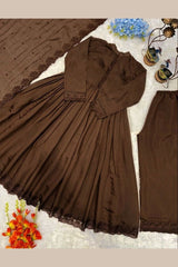 Designer Party Wear Gown with matching dupatta