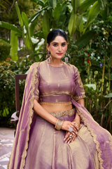 Elegant Pastel Lehenga Choli Sets with Gold Embroidery