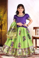 Premium Jacquard Patola Kids Lehenga Choli for Girls