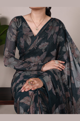 Floral Lurex Brasso Saree