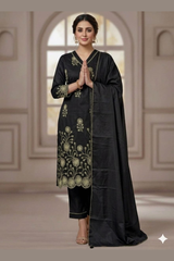 Buy 3-Piece Embroidered Art Silk Kurti Set for Women | Designer Ethnic Wear