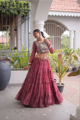 Premium Bandhani Print Lehenga Choli with full sleeves and designer blouse.