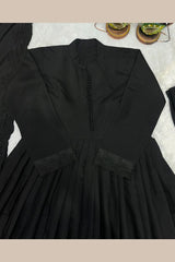 Heavy embroidered Roman Silk party wear gown