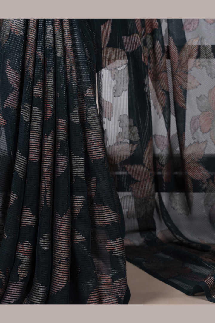 Floral Lurex Brasso Saree