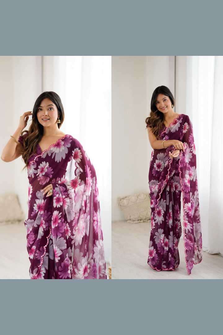 GC Printed Georgette Silk Saree