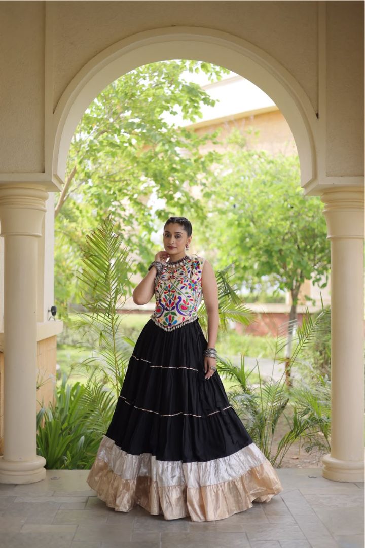 Black Navratri Lehenga Choli With Kutchi Work