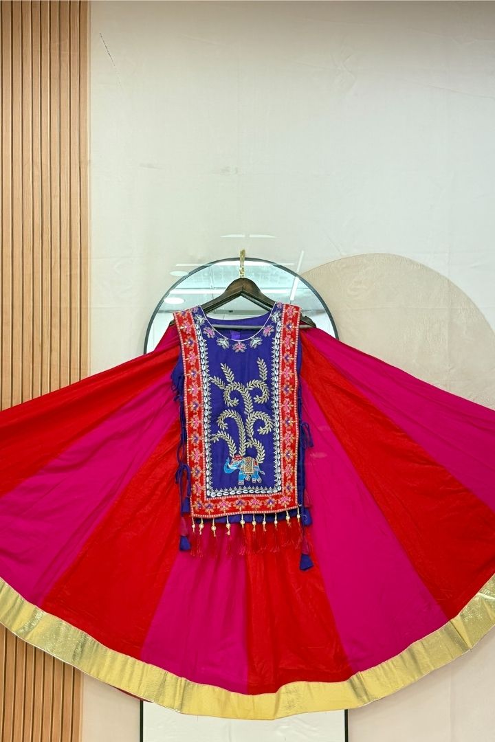 Fully stitched cotton choli with matching designer lehenga