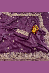 Grand Party Wear Sarees | Gold Beads & Cutdana Work