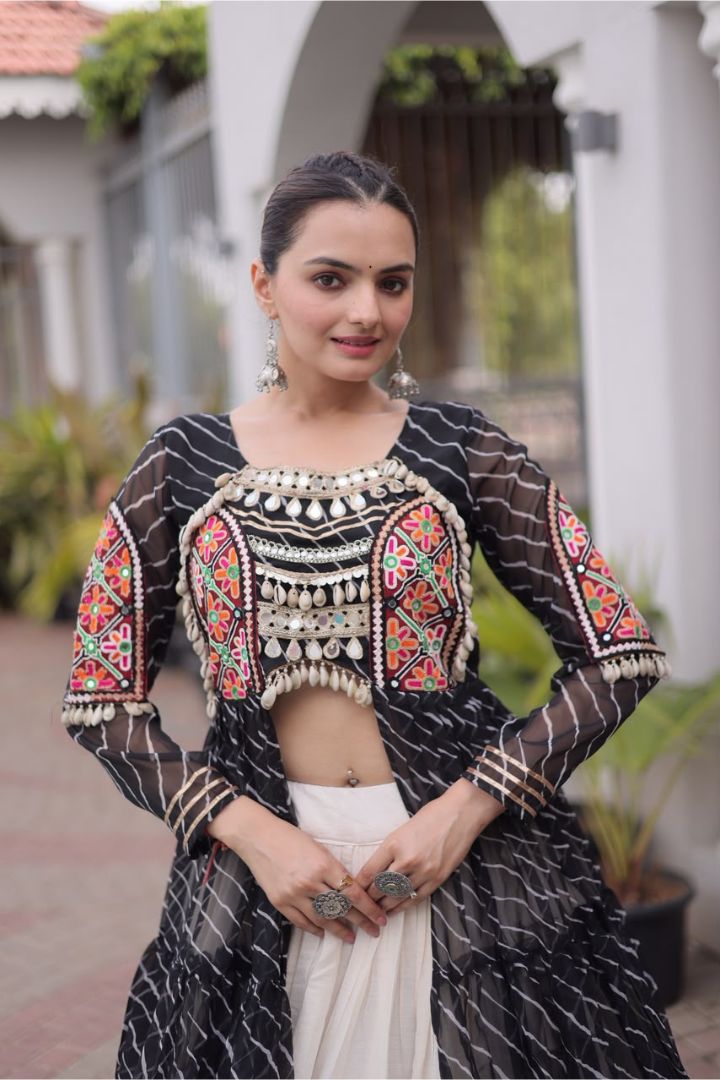 Kutchi patchwork Navratri lehenga for women
