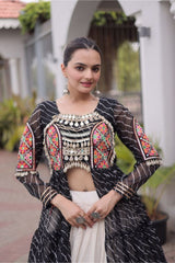 Kutchi patchwork Navratri lehenga for women