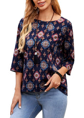 Women's Printed Rayon Shirt Top for Women WesternStitch