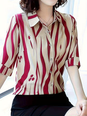 Designer Women's Printed Rayon Shirt Top WesternStitch