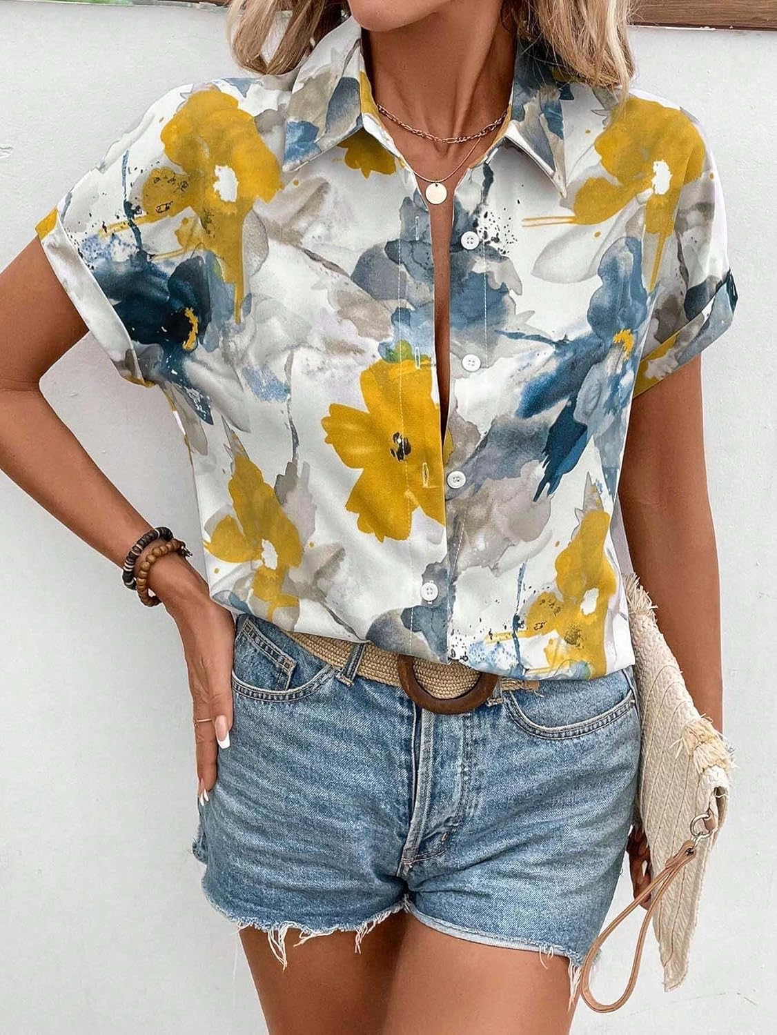WesternStitch Shirt for Women Stylish Western Korean Design Short Sleeves WesternStitch