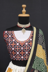 Digital Print Muslin Lehenga Choli